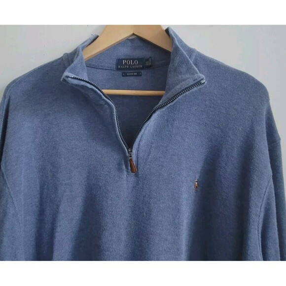 Polo Ralph Lauren ESTATE RIB Men's 1/4 Zip Light Blue Size XXL Sweater - Picture 2 of 14
